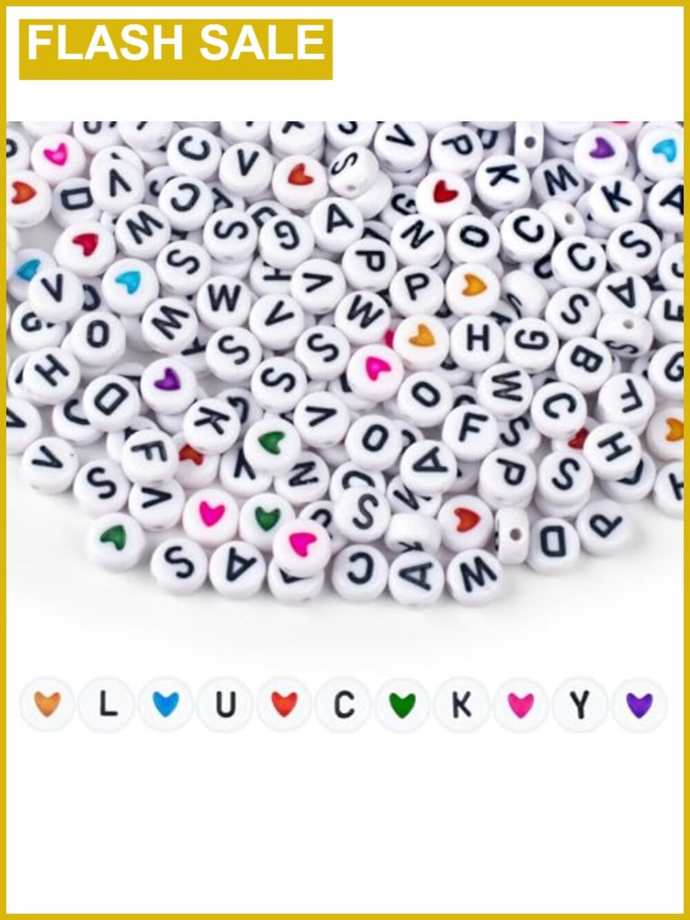 1000PCS Acrylic Letter Beads & Heart Beads for DIY Jewelry Making